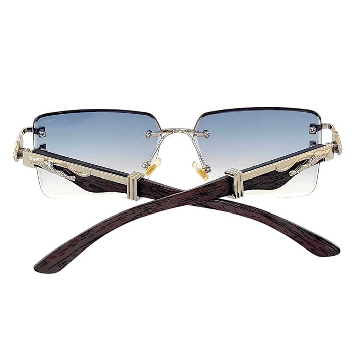 Cartier B PANTH слънчеви очила 2026 – дървена рамка с пантера