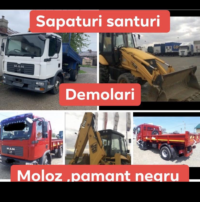 Sapaturi demolari inchiriez buldoexcavator+ basculanta
