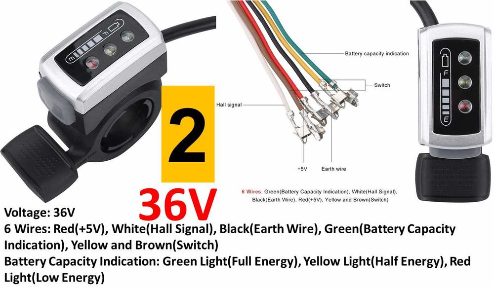 Acceleratie bicicleta electrica cu display 24V, 36V, 48V Nou!