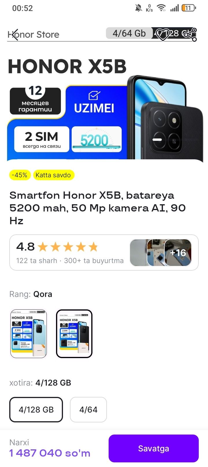 Xonor x5b ideal qirilgan joyi yuq