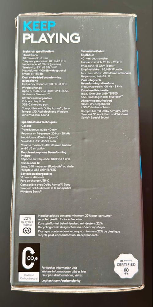 Căști Logitech G435 Lightspeed wireless negre Autentice Noi, Sigilate