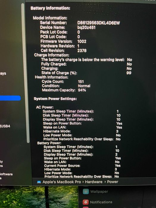 13" M1 MacBook Pro A2338 (2020) - Бат.150 цикъла