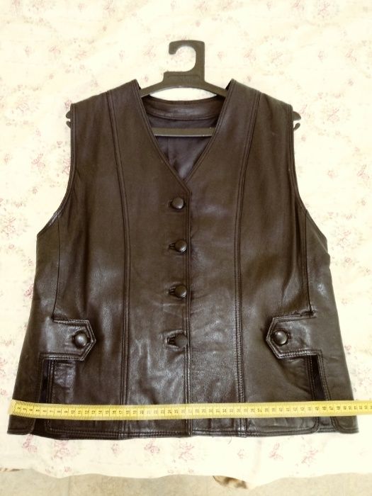 Дамски елек от мека естествена кожа