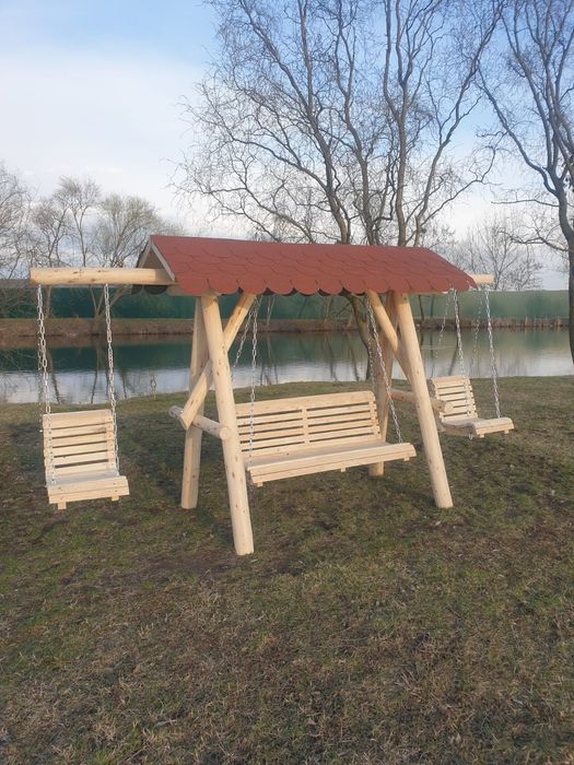 Balansoar  leagan  lemn  masiv  rustic  mobilier