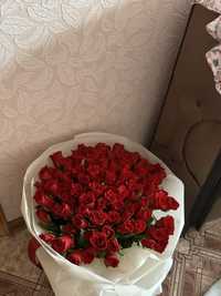 свежие 101 красные розы