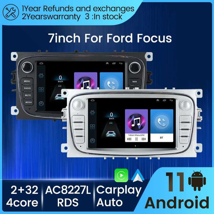 Navigatie Ford Focus 2 Mondeo S Max C Max Android 14 CarPlay + CAMERA