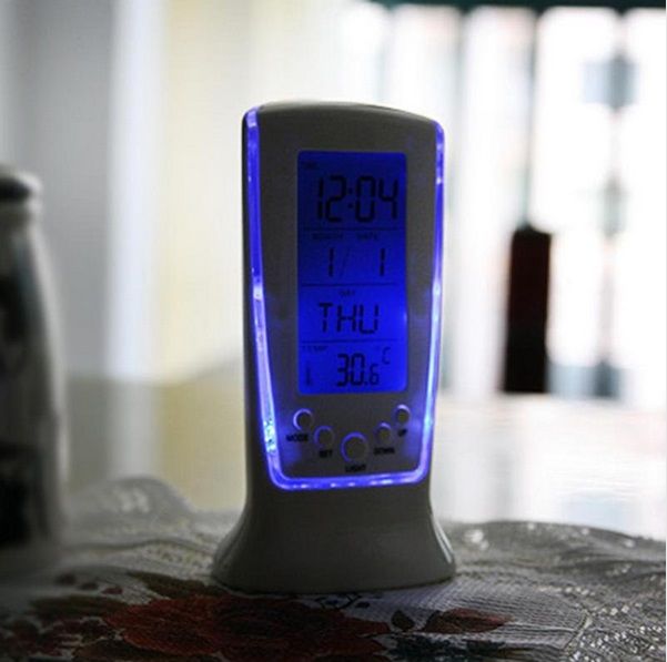 Дигитален настолен часовник термометър за стая бюро електронен LED