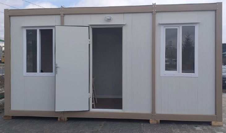 Casa, garaje auto si containere modulare tip birou, dimensiuni in func