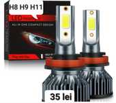 Becuri LED H8 H9 H11 20000LM set 2buc