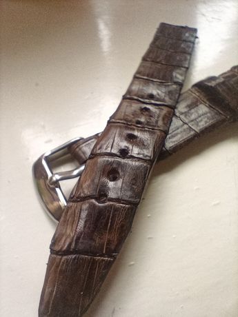 Curea ceas handmade piele crocodil 18 mm , transport inclus