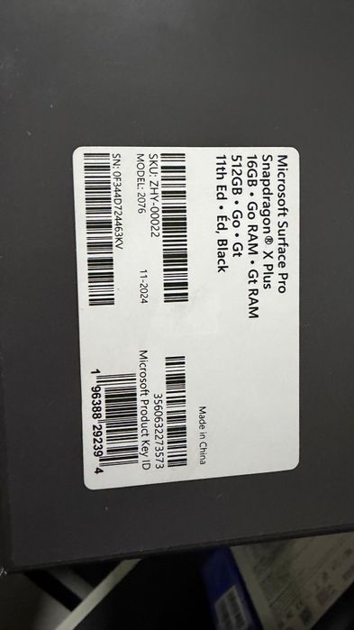 Laptop Microsoft Surface Pro 12 Snapdragon X Plus 16GB 256GB