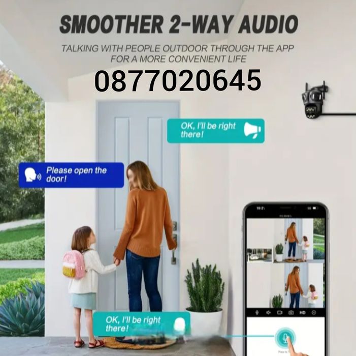 9MP ТРОЙНА Широкоъгълна водо/прахо устойчива Wifi камера ICSEE