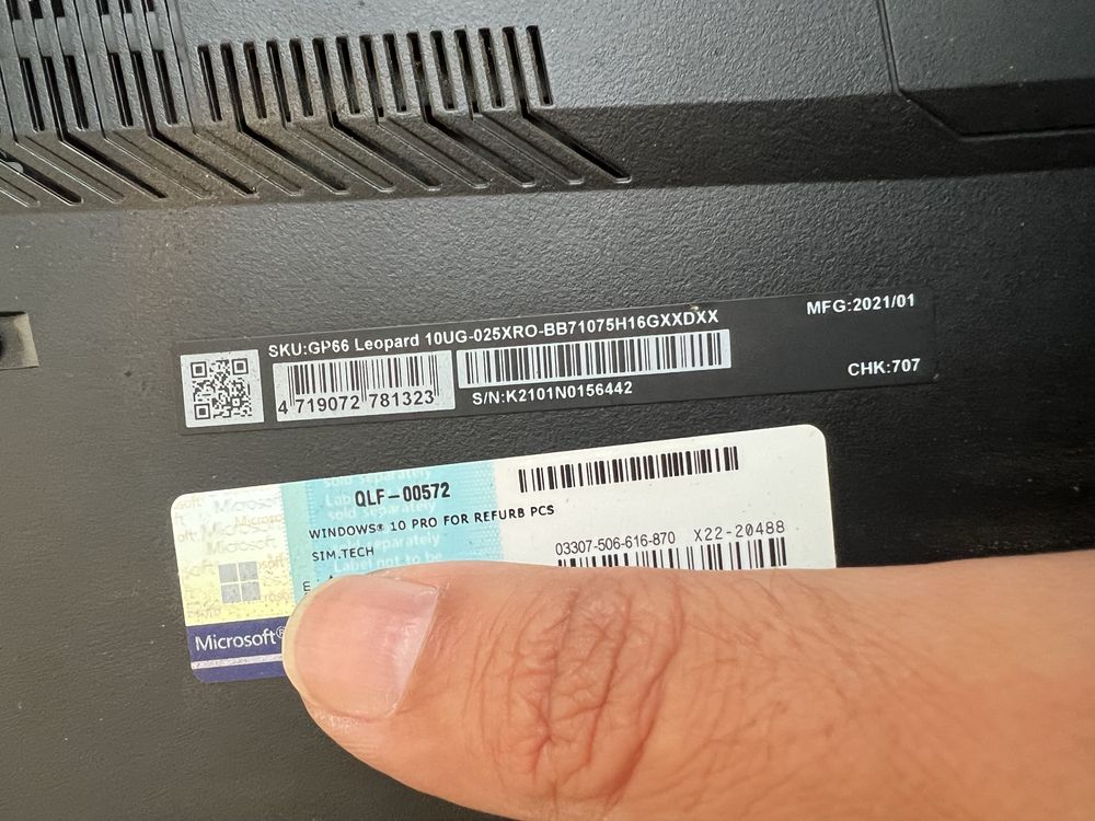 MSI GP66 10UG RTX3070, 16GB, i7-10750H