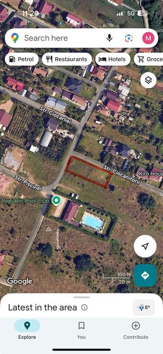 Teren intravilan de vanzare Bujoreni Valcea 800m2 Piscina WetRepublic