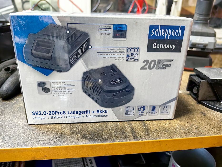 Scheppach Комплект батерия и зарядно 20ProS 2Ah Li-Ion 20V Pro Series