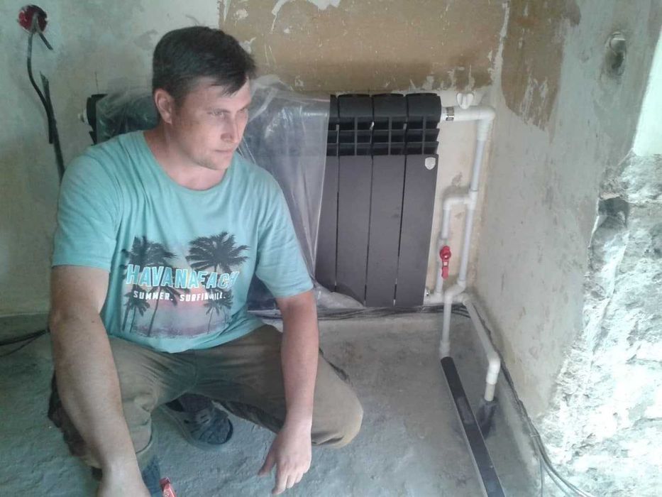Установка биметаллических радиаторов,замена труб!Подключение ст.машин!