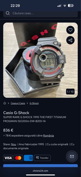 Rar! Ceas Casio G-shock Frogman Titanium. Japan.