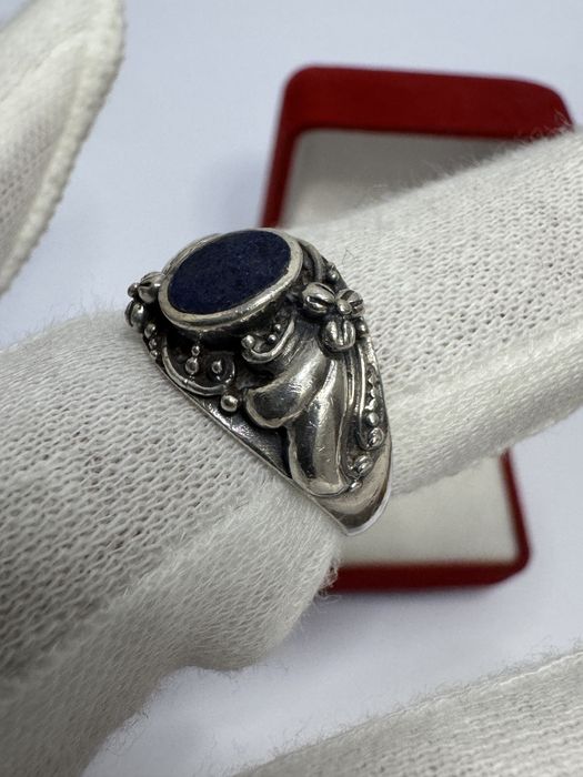 Inel vechi, argint 925 cu piatra lapis lazuli. Vintage