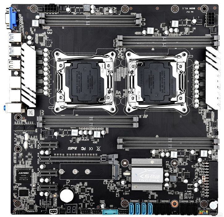 Комплект Материнка+озу+блок питания+два xeon 2666v3+2 башни охлаждения