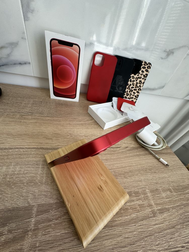 iPhone 12 Red, 64G, Full Box, Bat 82%, Impecabil