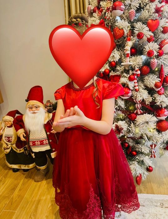 Вълшебна коледна официална рокличка 5-6г.