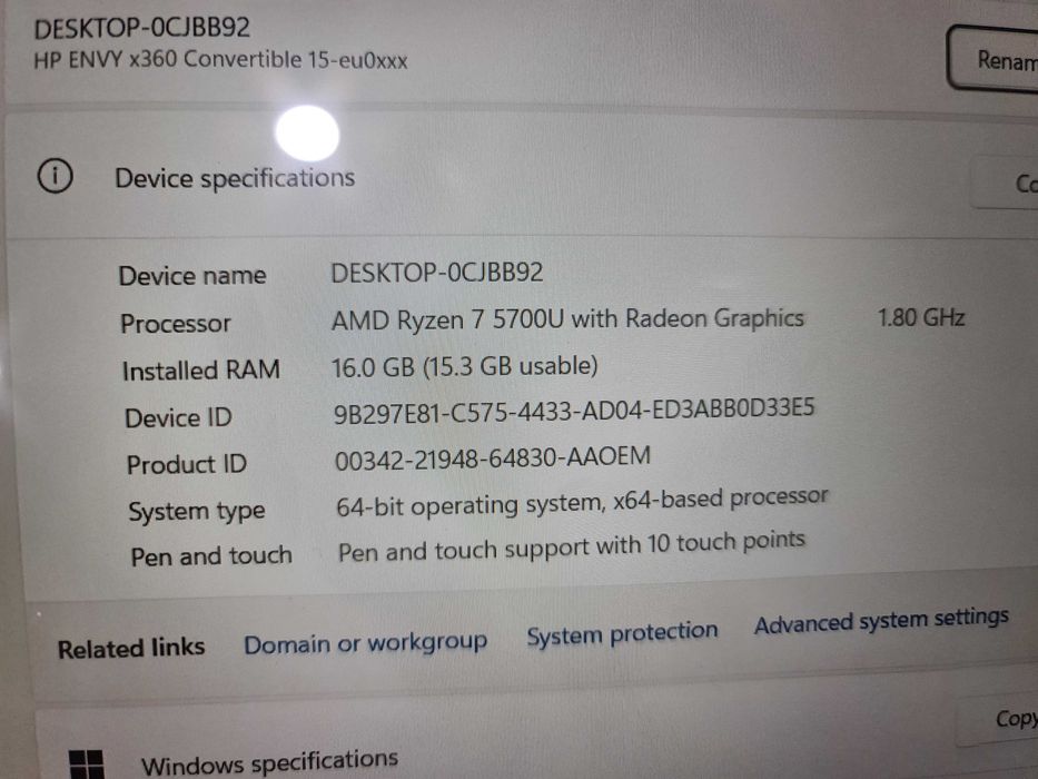Laptop Hp X360 Ryzen 7