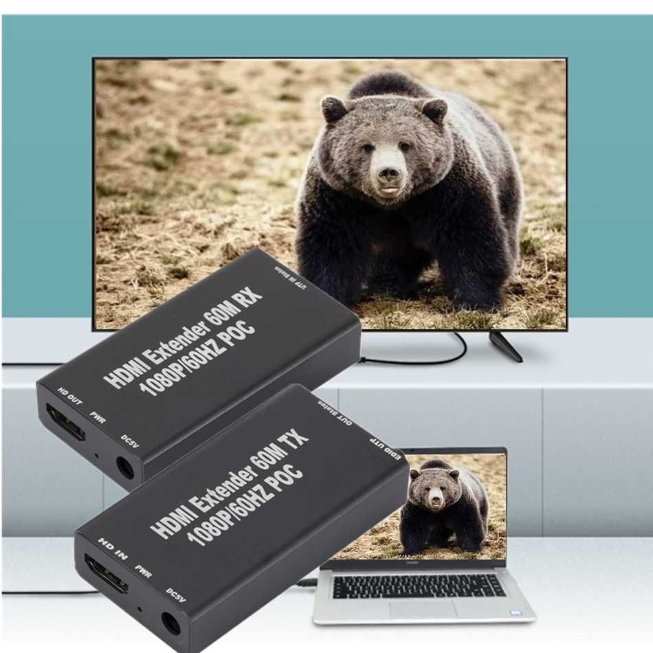 Удлинитель HDMI (60-120м) по витой паре RJ45