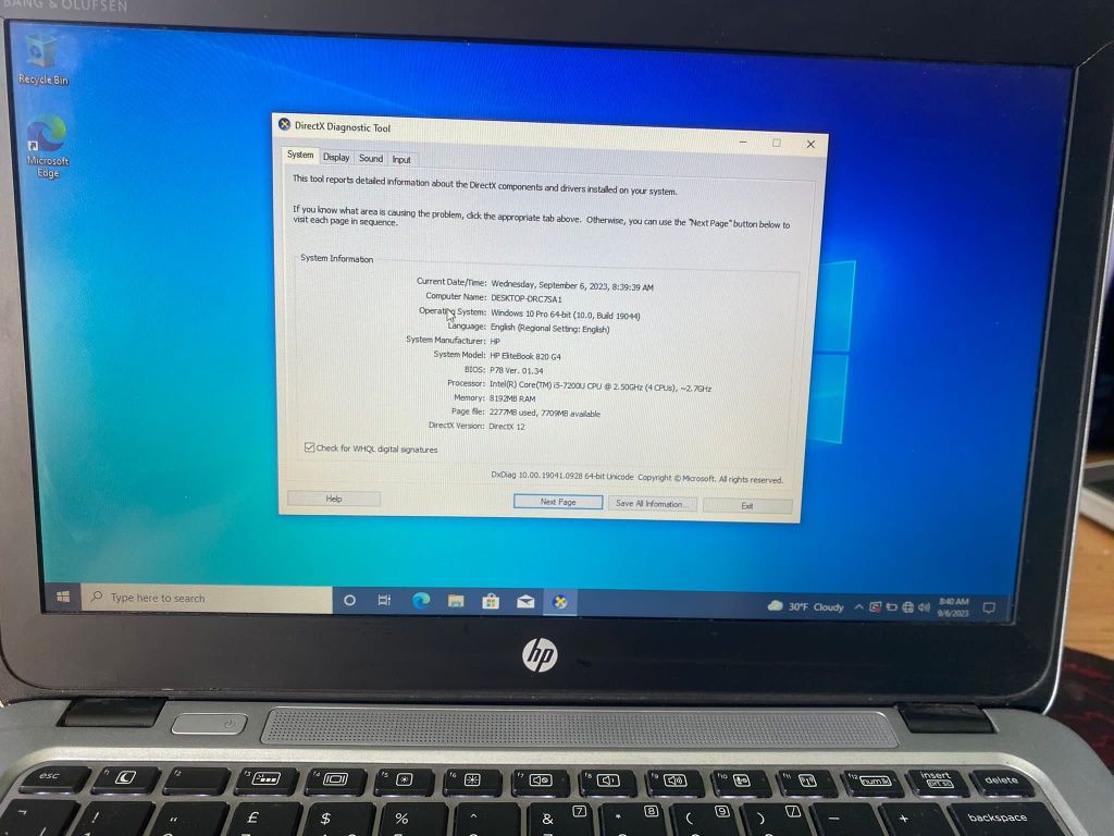 Laptop HP EliteBook 820 G4 i5 8gb RAM ssd