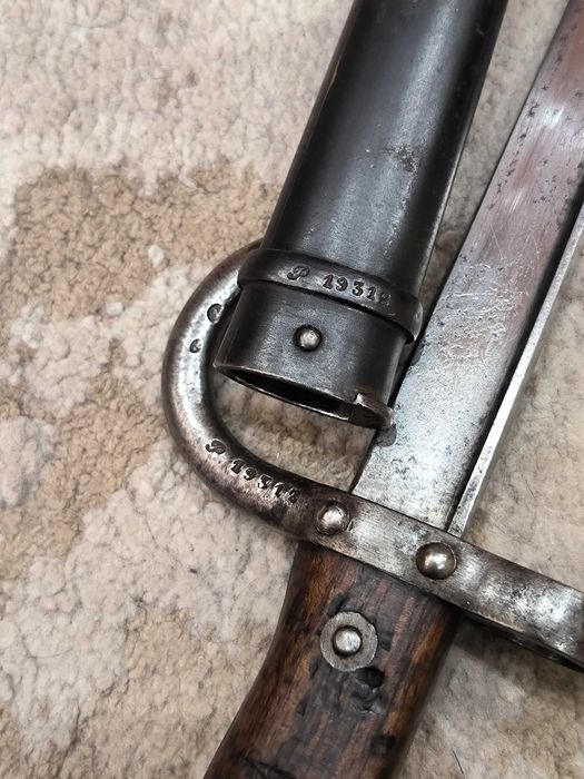 Френски щик нож байонет ГРА GRASS M1874 съвпадащи номера