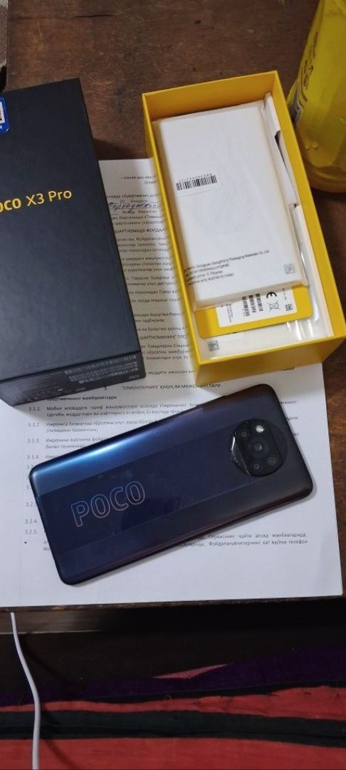 Продаю Poco X3 Pro 6/128 GB коробка и документ в хорошем состоянии..!