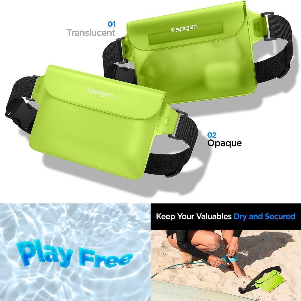 Универсална водоустойчива чанта spigen a620 cactus green 2 pack