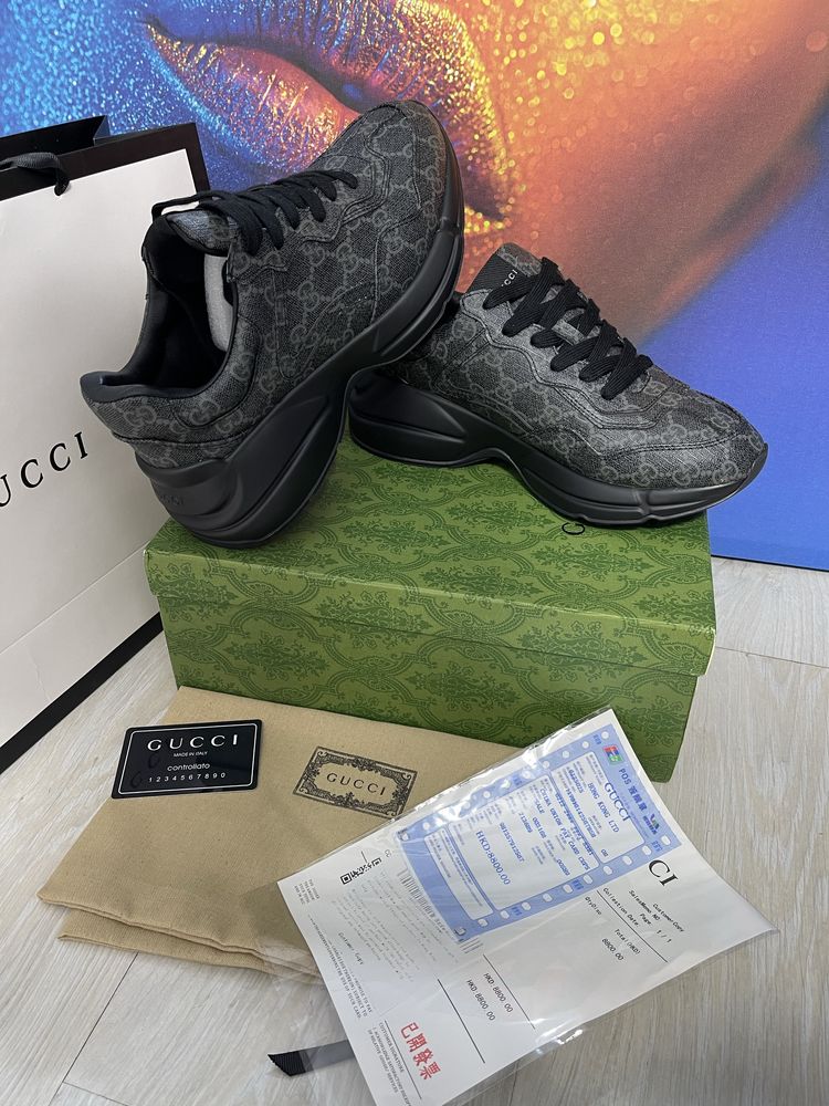 Adidasi Gucci piele naturala Full Box colectie noua