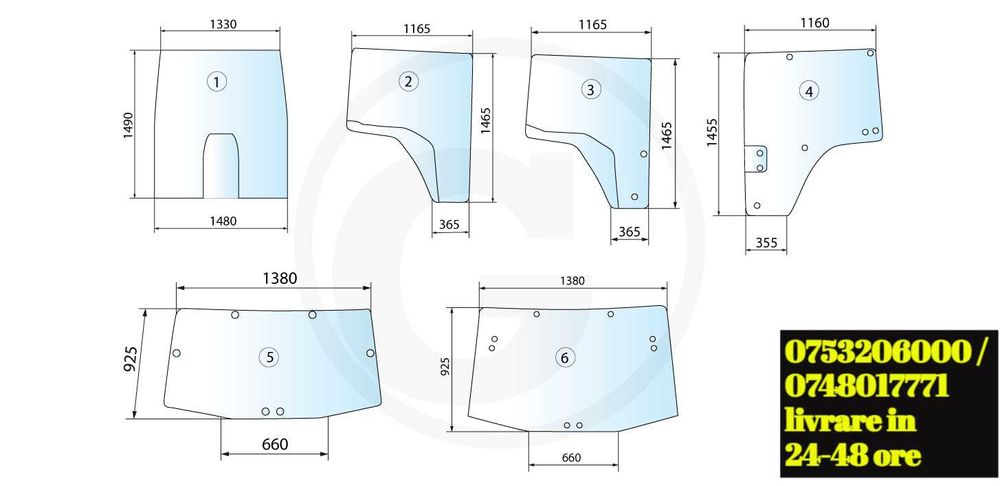 geam tractor John Deere