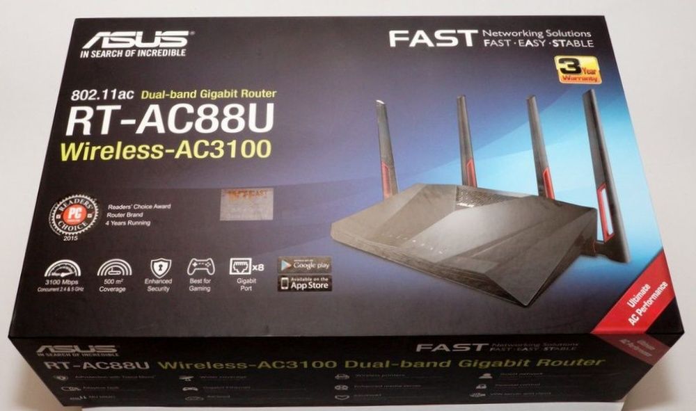 Router wireless Asus Gigabit RT-AC88U Dual-Band WiFi nou sigilat cutie