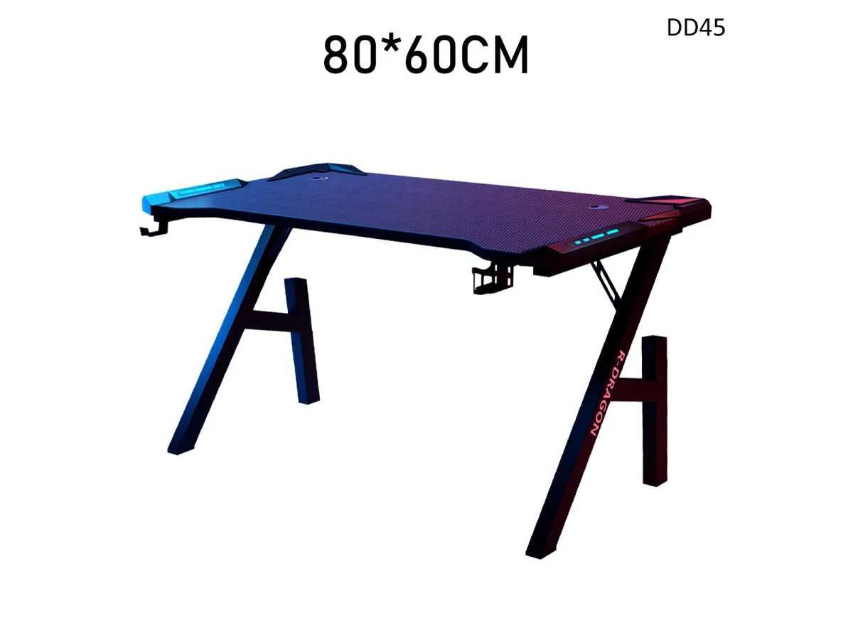 Birou de gaming in forma de Z cu lumini 80*60cm