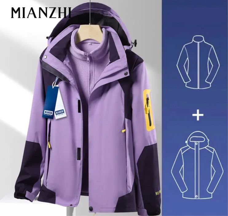 Осенняя куртка двойная флис + ветровка