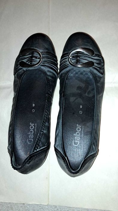 Pantofi de piele gri cu toc mic 39
