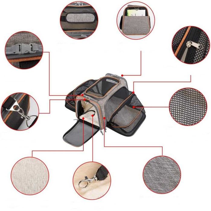 Транспортна Клетка Чанта за Котка Куче- Разтегателна, Вентилирана