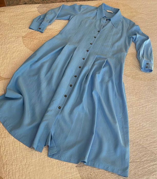 rochie albastra mar 40 cu buzunare