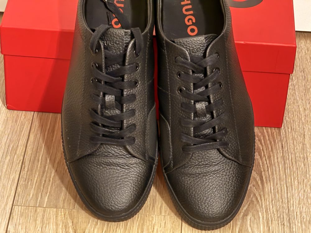 Hugo Boss Zero Tenn – мъжки кожени кецове, черни, номер 46 (US 13)