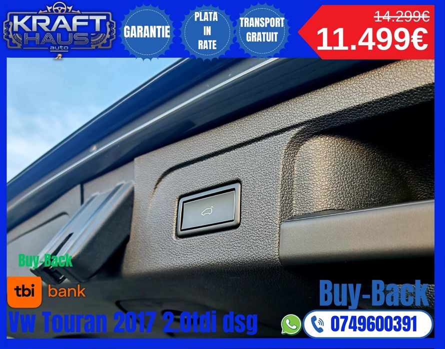 Vw touran 2017 Highline 2.0tdi dsg rate tbi

Vol