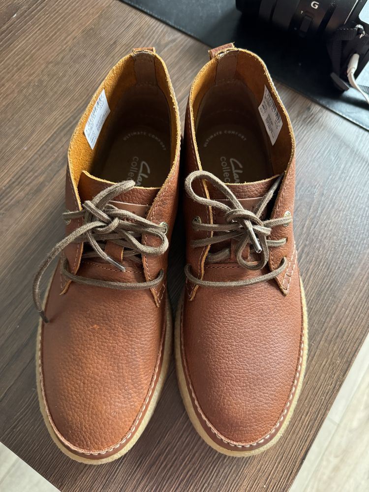 Кожанные туфли/кеды от британского бренда Clarks. Новые. Размер 40