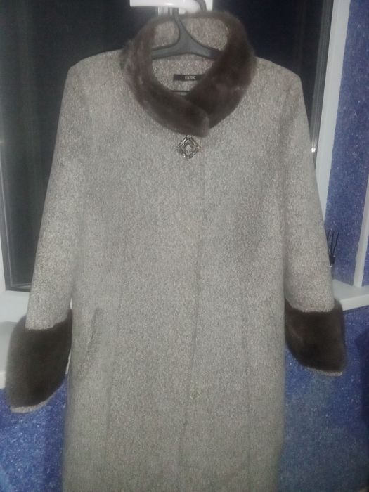 Пальто жағасы қолы норка