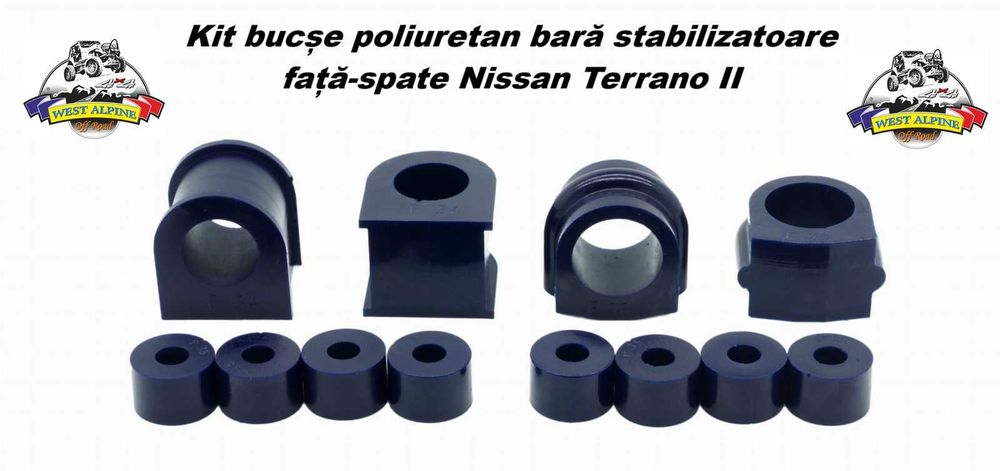 Kit complet bucse poliuretan Nissan Terrano 2 + Panhard/Bara stabiliza