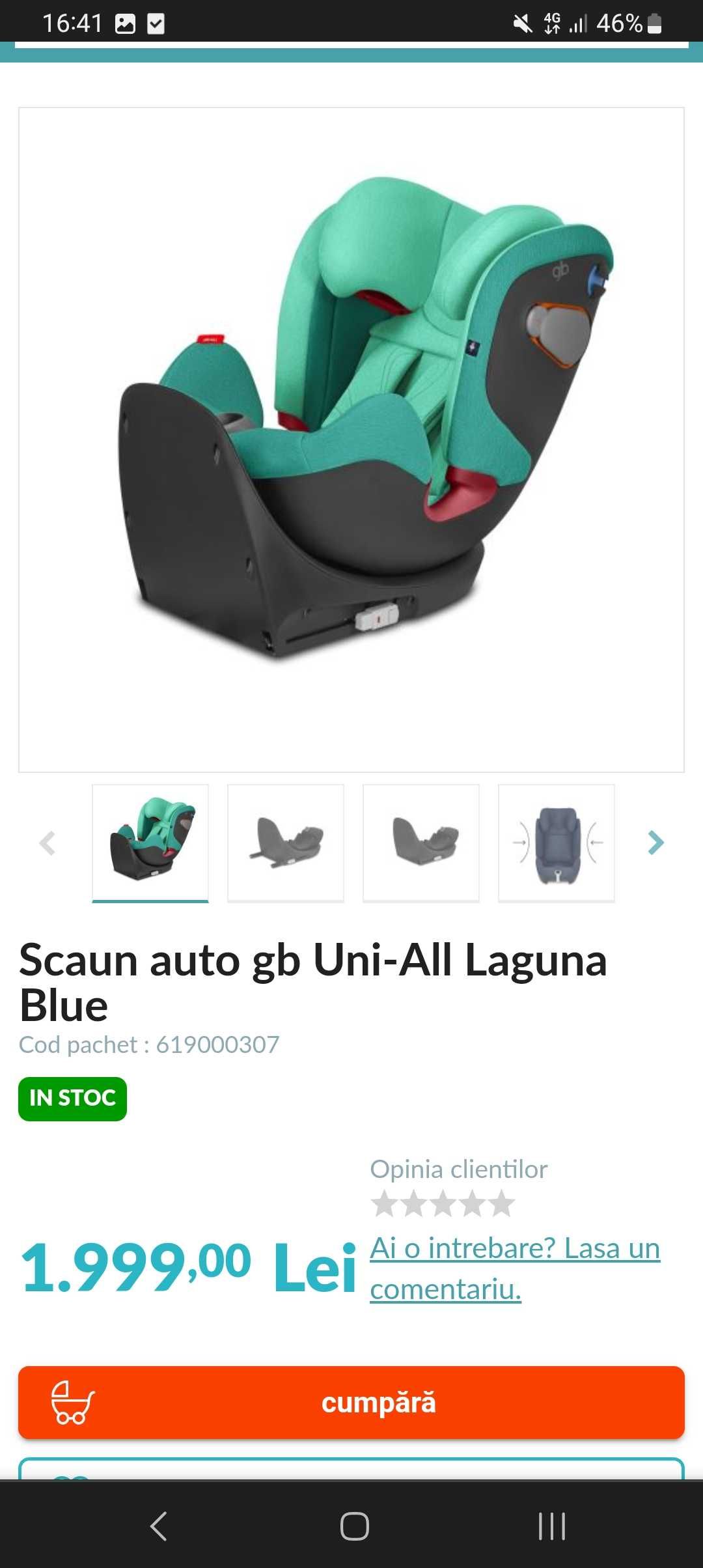 Scaun auto GB uni All 3 in 1 Nou