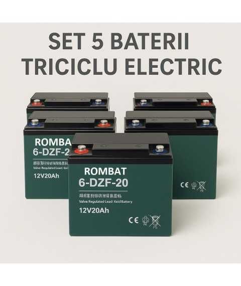 Set 5 baterii GEL 6-DZF-20 pentru triciclu electric
