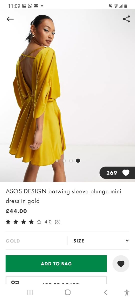 Rochie asos galben