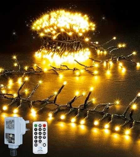 Нови Декоративни LED лампички с таймер, дистанционно, 9 м, 600 LED