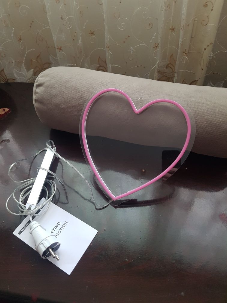 Сердце LED, лампа в виде сердца на стену