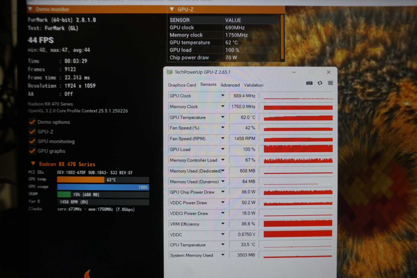 Видеокарта GPU RX 470 4GB ASUS (Един DVI изход) / Вкл.ДДС